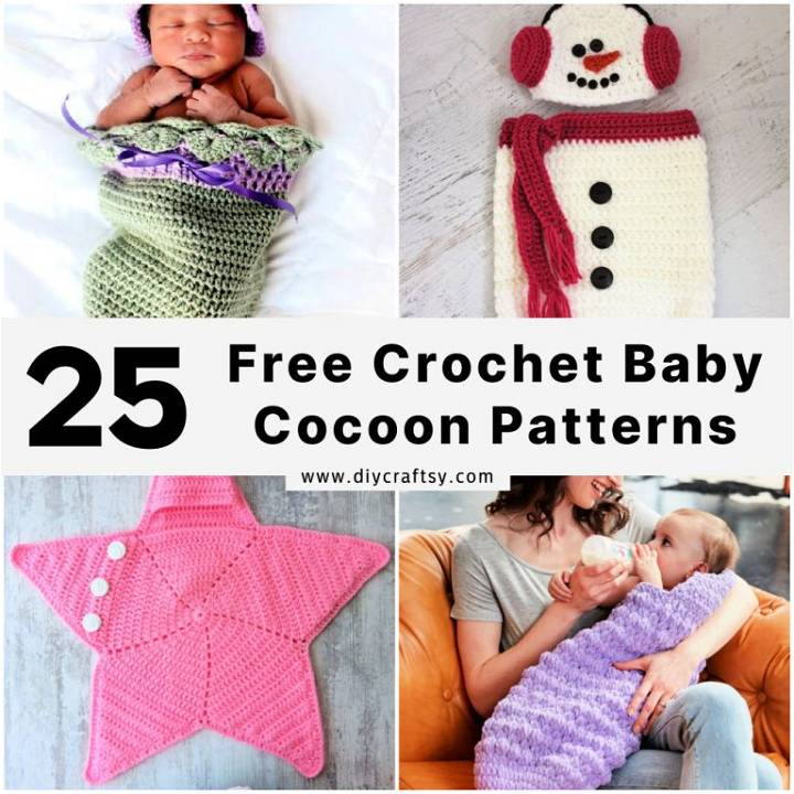 30 Free Crochet Baby Cocoon Pattern | Baby Sleep Sack Patterns