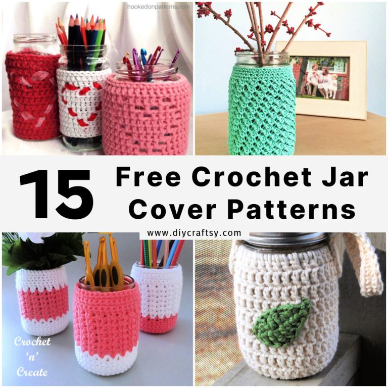 15 Free Crochet Jar Cover Patterns (Mason Jar Cozy Pattern)