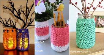 crochet mason jar cozy pattern
