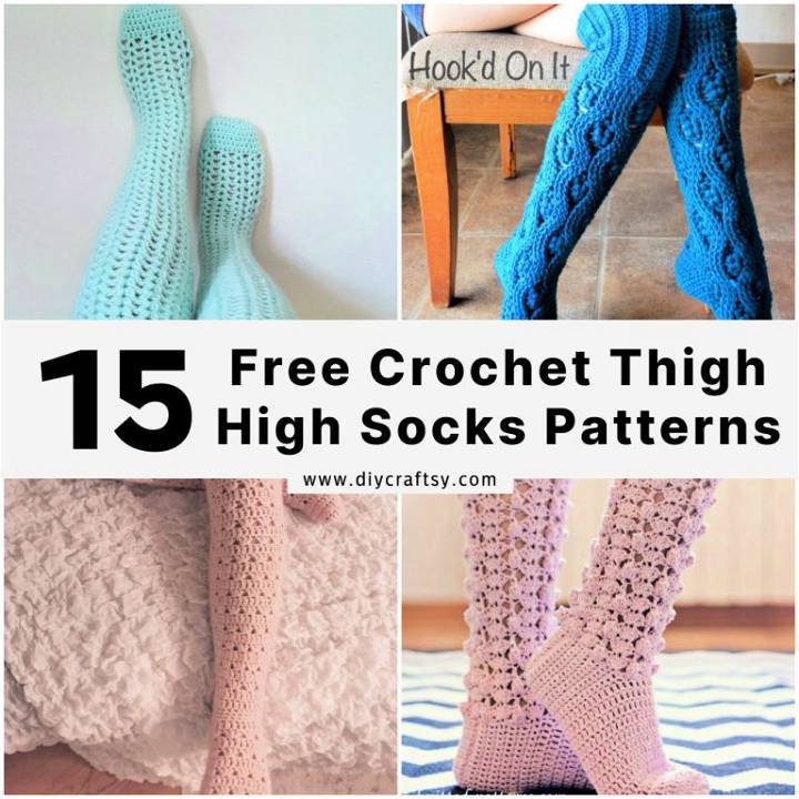 Crochet Thigh High Socks Pattern Free (15 Patterns)