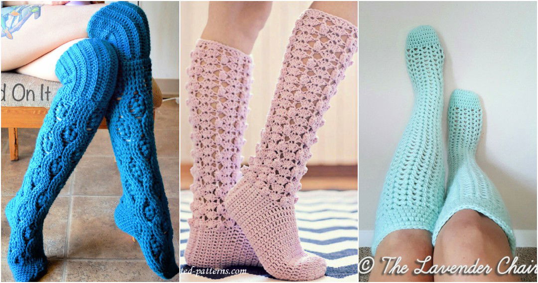 Crochet Thigh High Socks Pattern Free (15 Patterns)