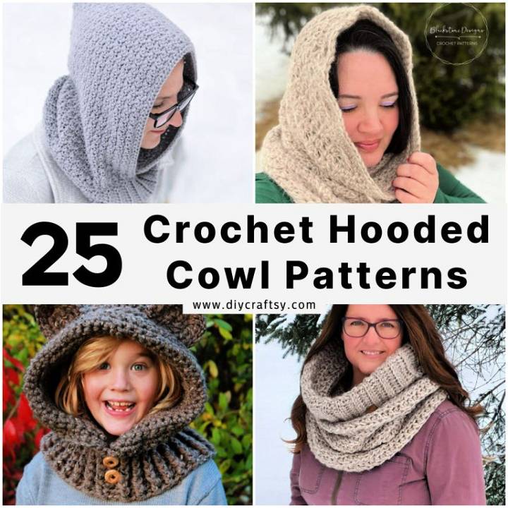 Crochet Hooded Cowl Pattern (25 Free Patterns to Try)