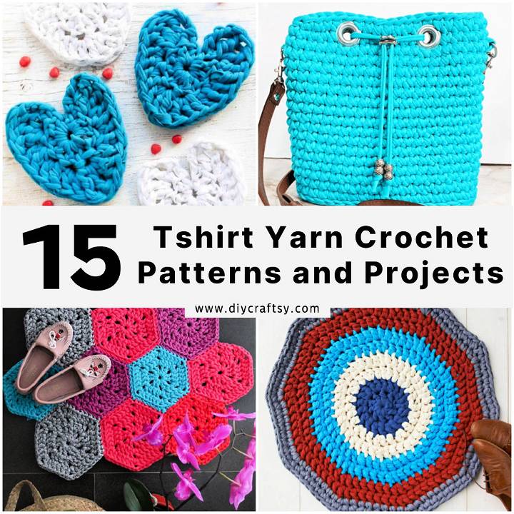 Tshirt Yarn Crochet: 15 Free Patterns and Projects