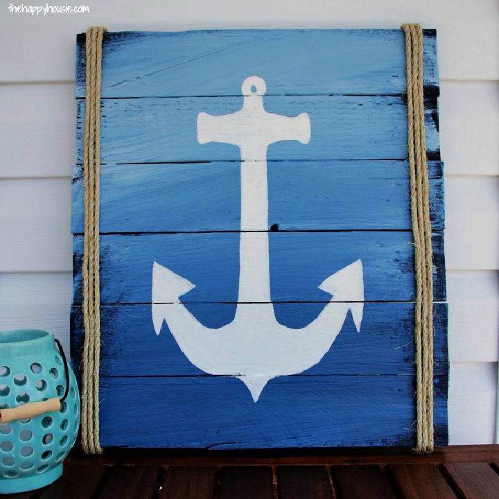 Anchor Pallet Sign for Our Deck