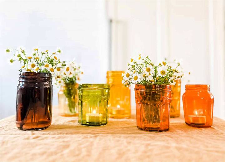Colored DIY Vintage Look Glass Jars