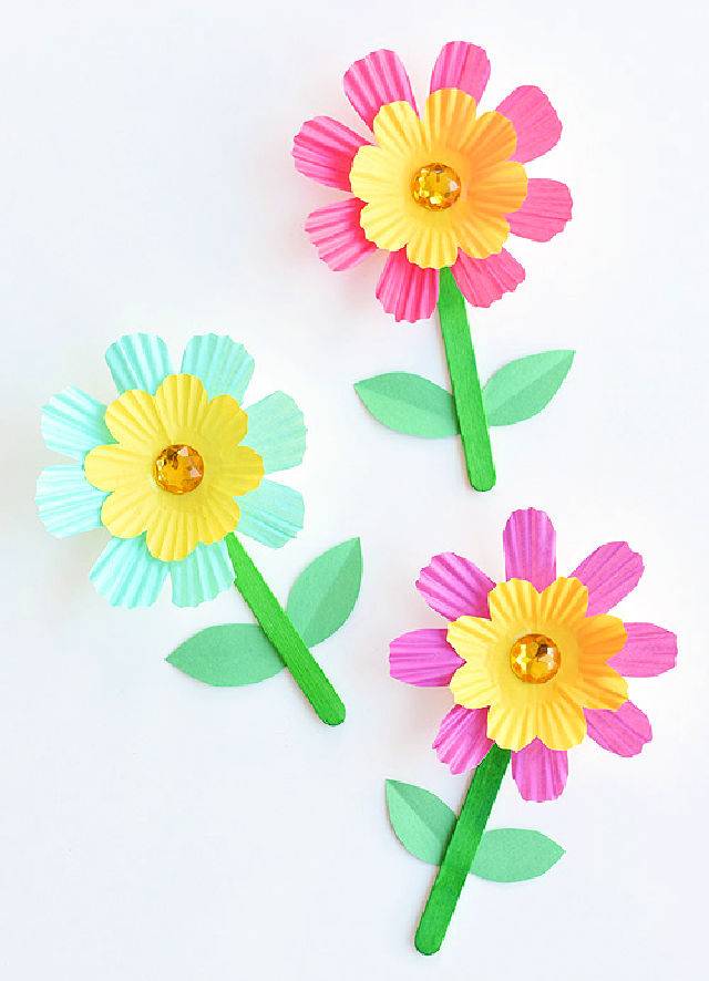 Cupcake Liner Flowers Craft for 6 Year Olds