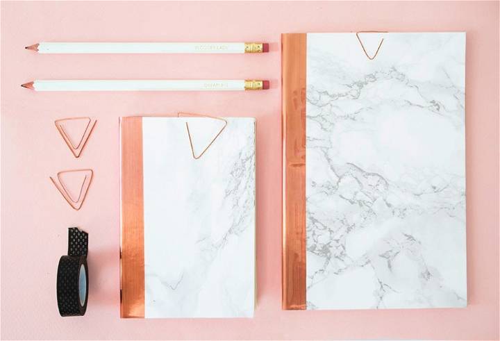 DIY Marble and Copper Stationery