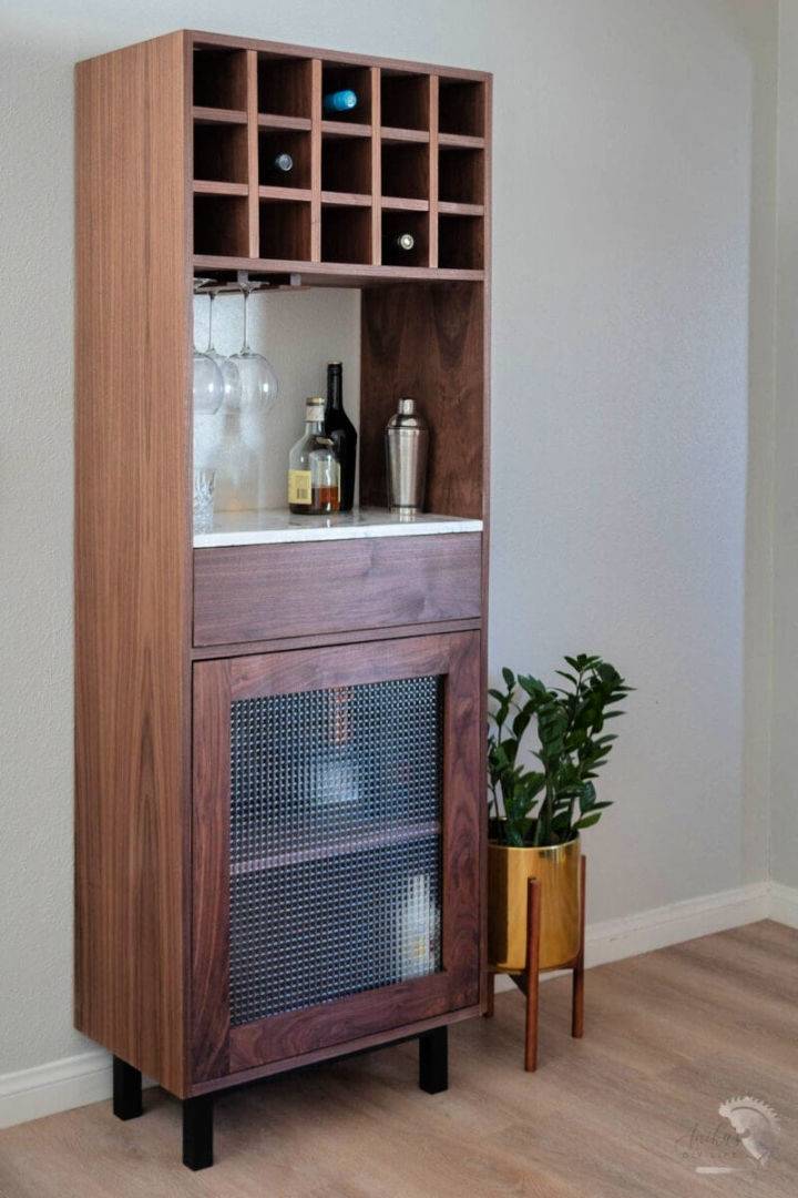 DIY Tall Bar Cabinet With Storage