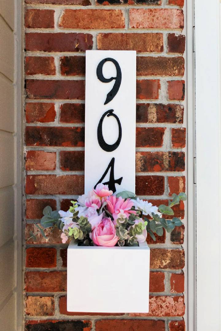 DIY Wooden House Number Planter Box