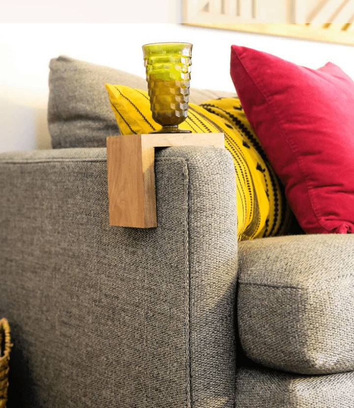 Easy DIY Wood Sofa Arm Table