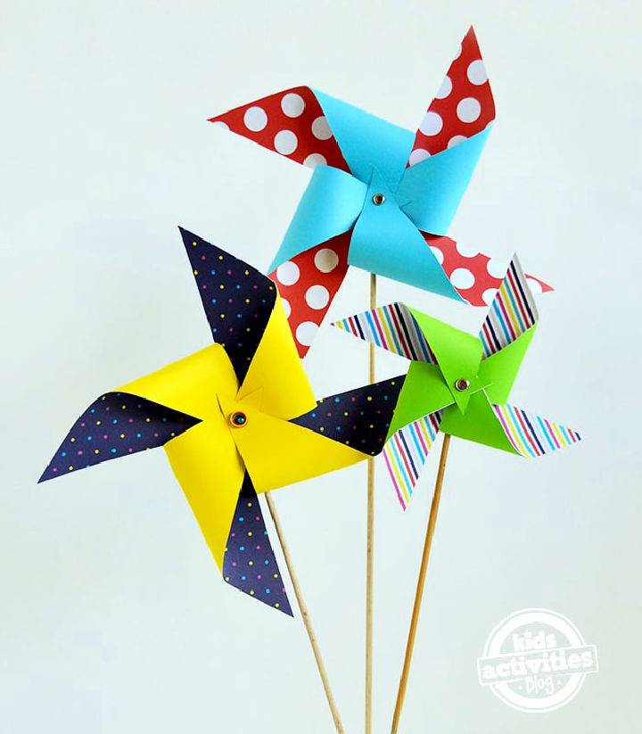 Easy Paper Pinwheel Craft with Printable Template
