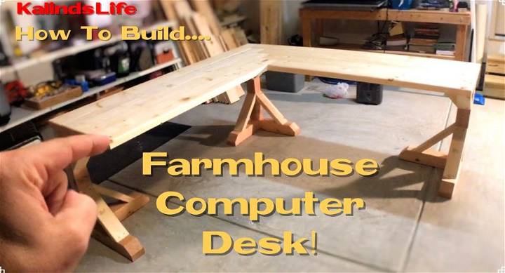 Farmhouse Corner Desk Building Plans