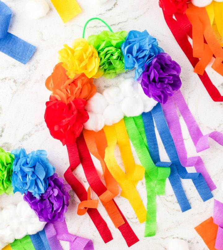 Fun Tissue Paper Flower Rainbow Craft for Kids