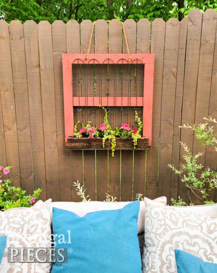 Hanging Fence Planter From Reclaimed Wood