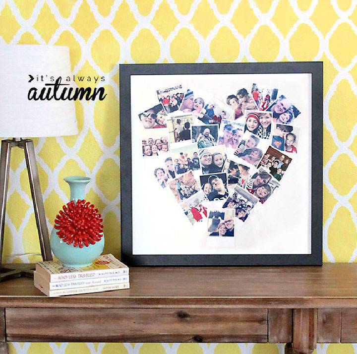 DIY Heart Shaped Photo Collage at Home