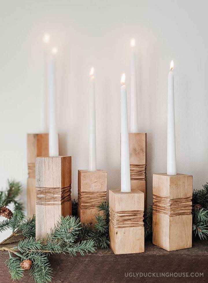 Homemade Minimalist Wooden Candle Holders