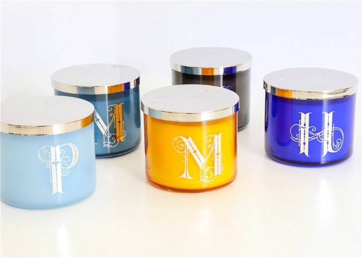 Homemade Monogrammed Candles