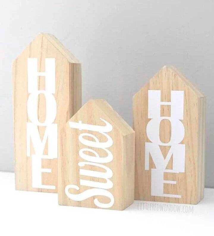 House Shaped Wooden Blocks for Home Decor