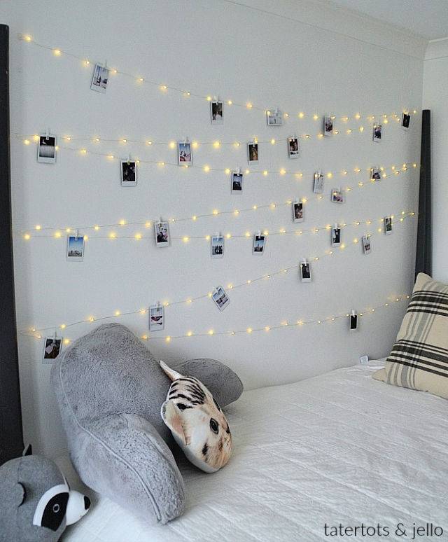 Make Your Own Fairy Light Photo Wall