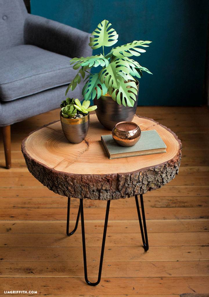 Making a Wood Slice Table Free Plans