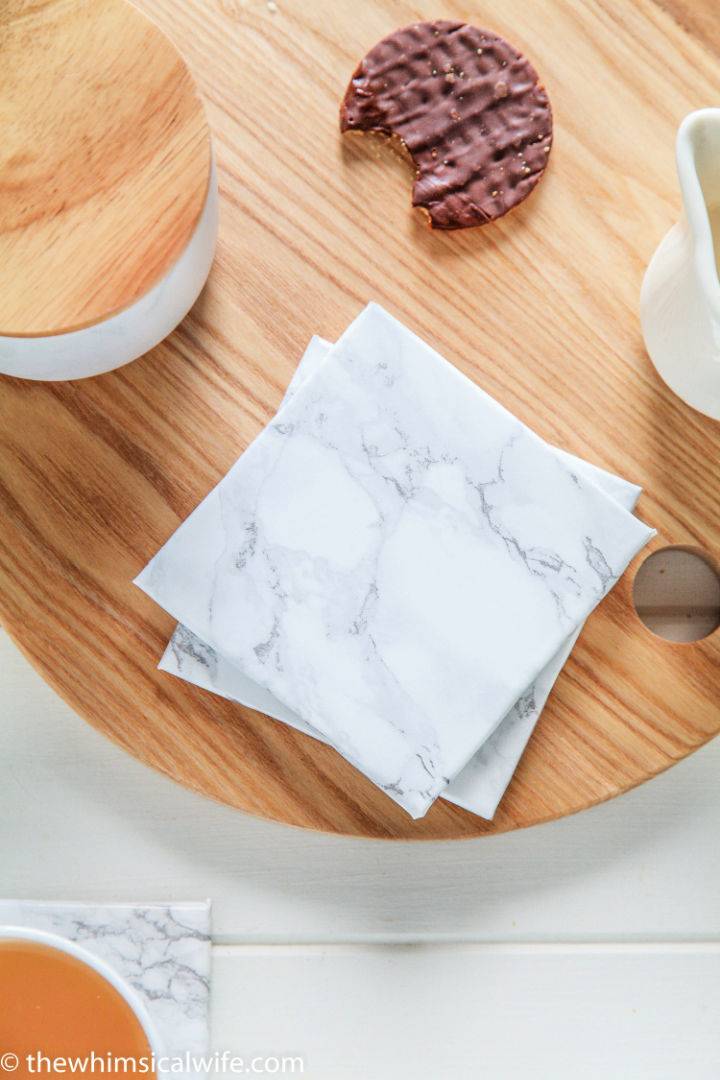 Marble Coaster With Contact Paper