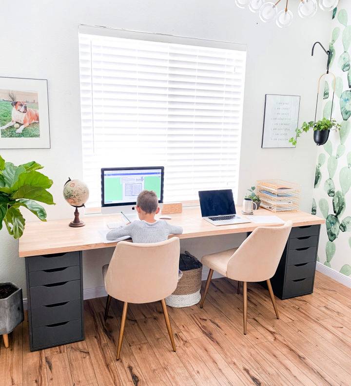 DIY Home Office Desk for Two