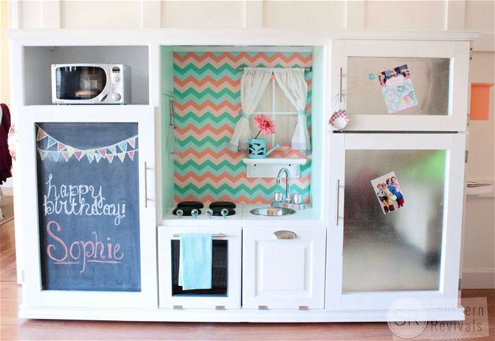 Vintage Entertainment Center Turned Play Kitchen