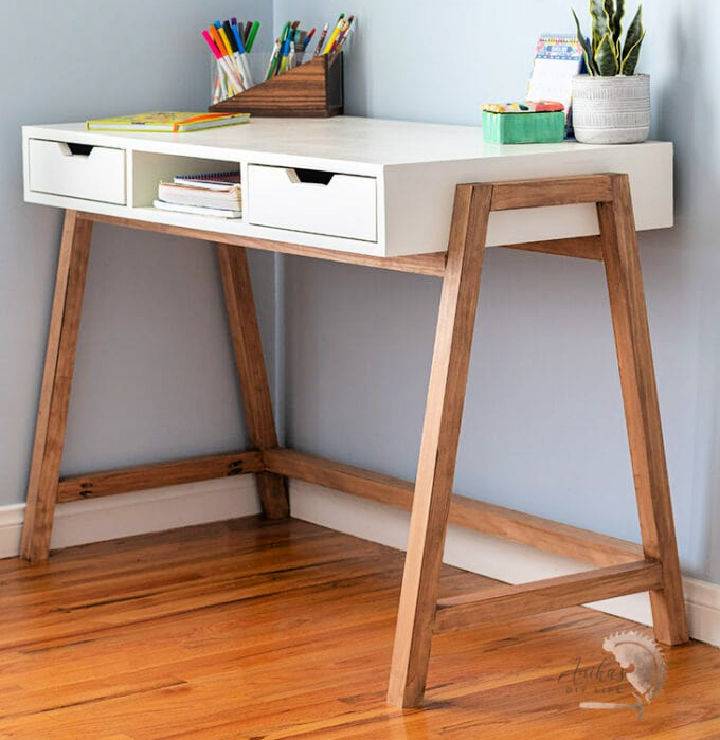 Easy DIY A Frame Plywood Desk