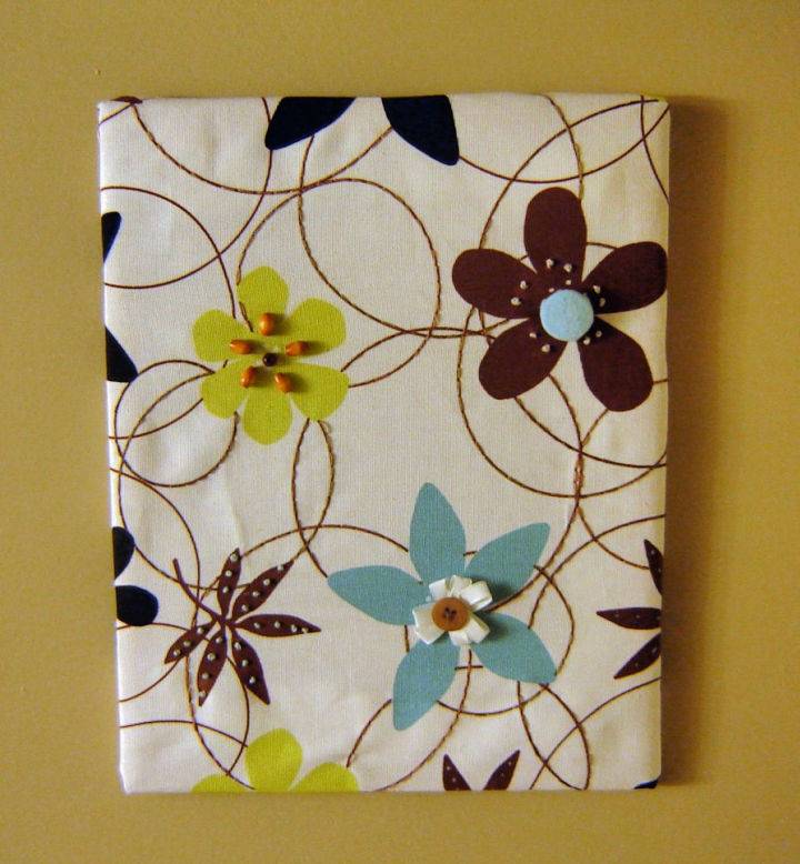 Fabric Panel Wall Art With Embellishments