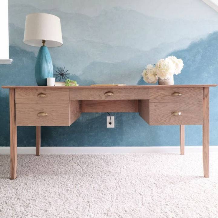 Homemade Plywood Desk with Drawers