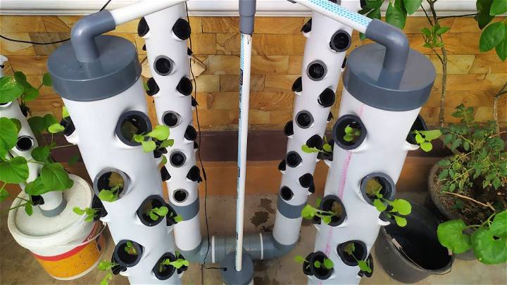 Vertical PVC Pipe Hydroponic System