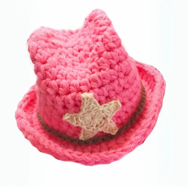 how to crochet a cowboy hat for a 0 3 months baby