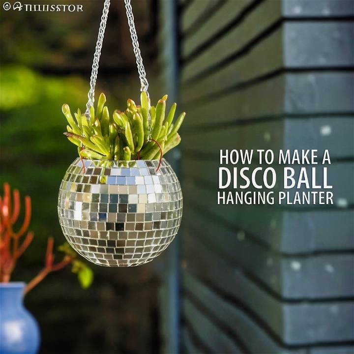 how to make a disco ball planter