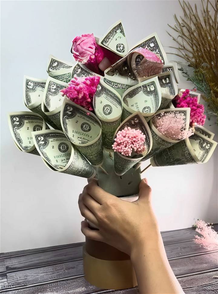 how to make a money bouquet
