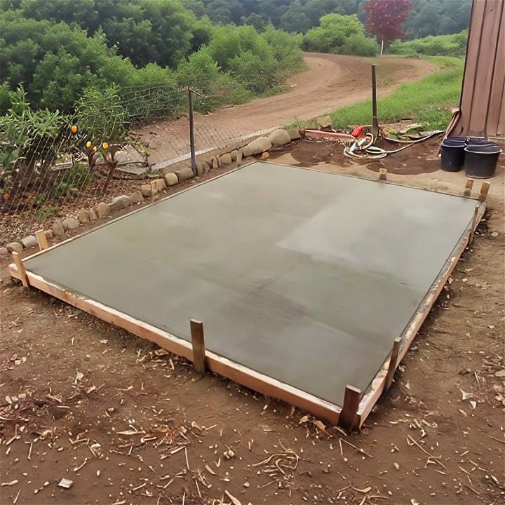 how to pour a concrete shed slab at home