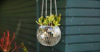 make a disco ball planter