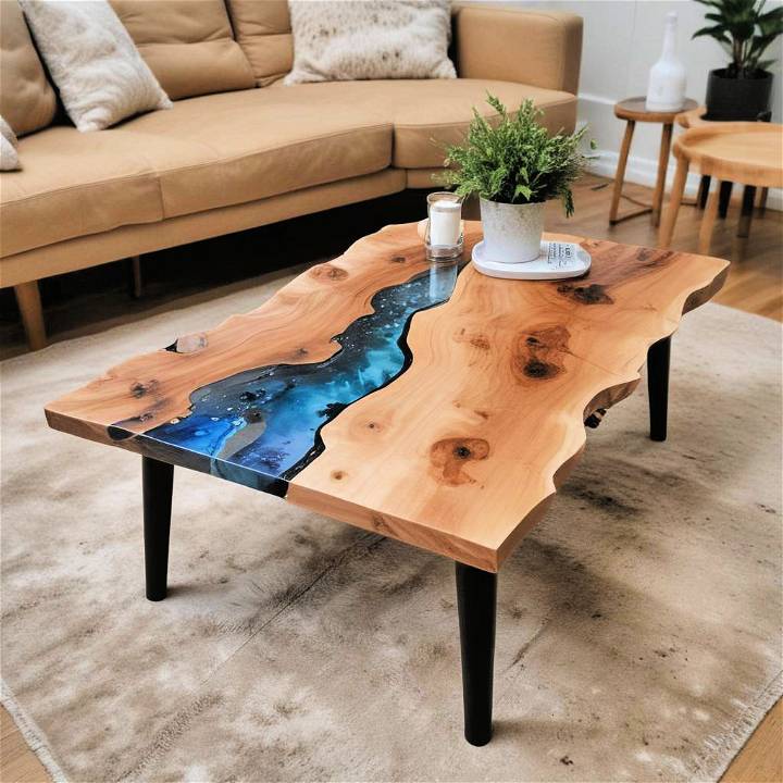 DIY epoxy resin coffee table