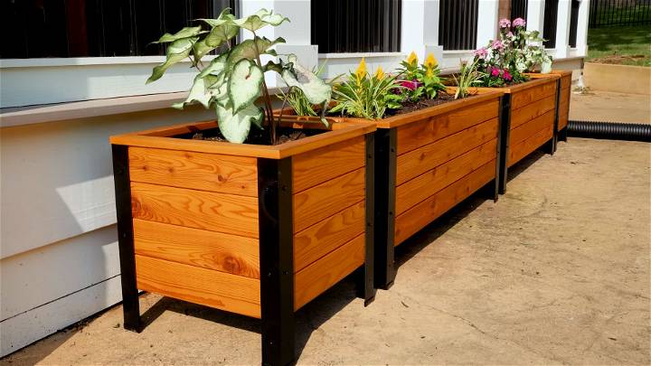 clean and simple DIY planter boxes