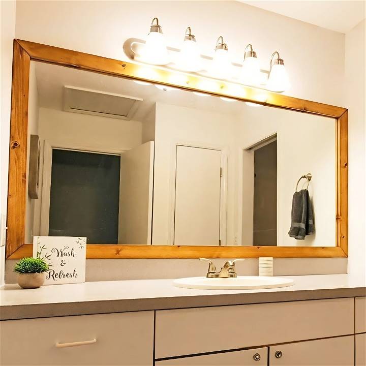 diy bathroom mirror frame