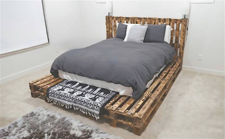 diy pallet bed with hidden storage