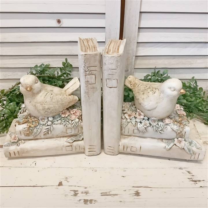 diy spring bird bookends