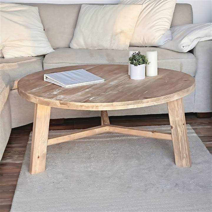 diy wooden round coffee table