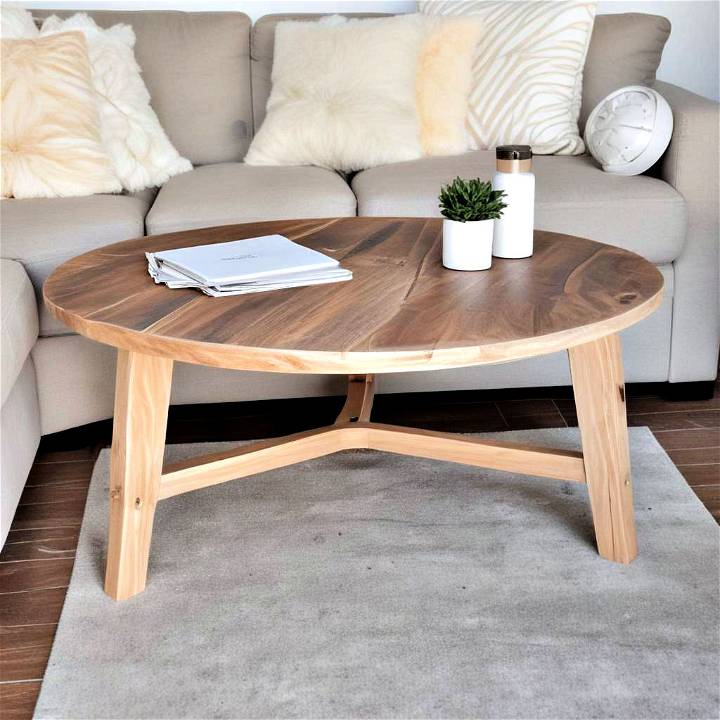 easy DIY round coffee table