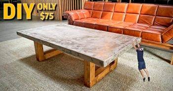 homemade concrete coffee table