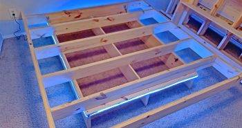 homemade floating bed frame