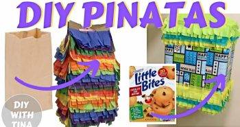 homemade piñata out of paper lunch bag