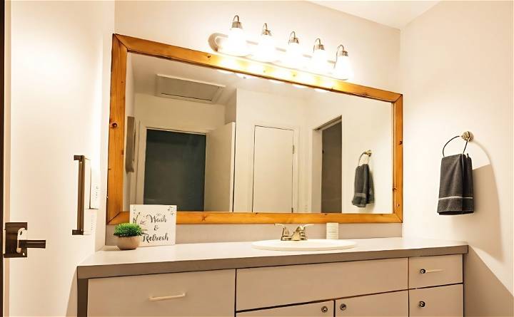 how to frame a bathroom mirror under $10