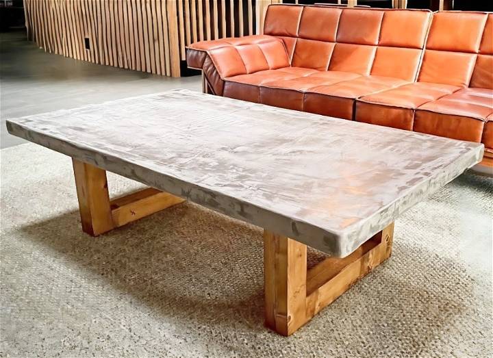 how to make a concrete coffee table