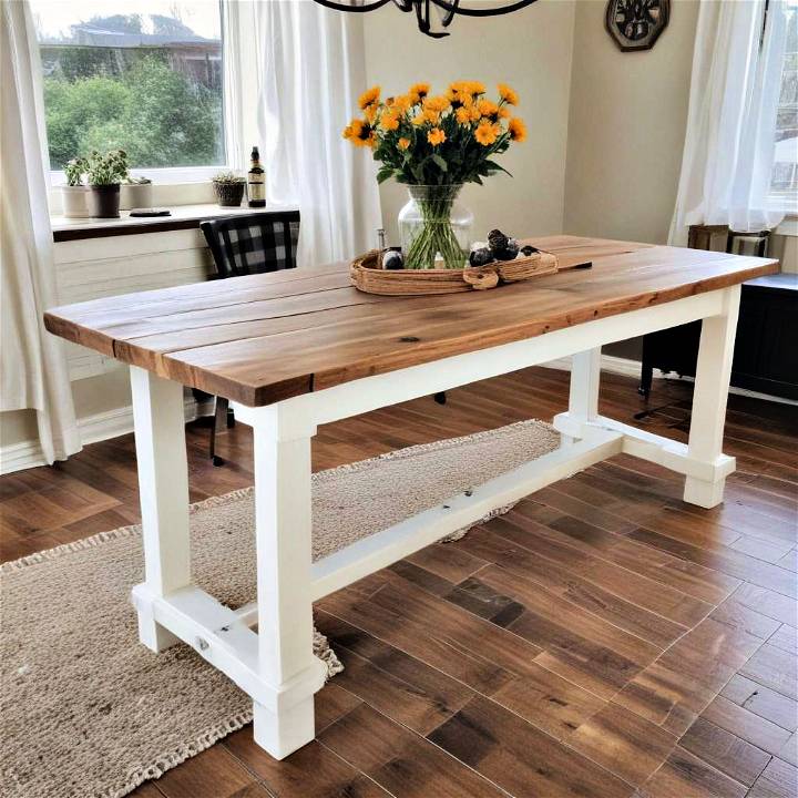 how to make a wooden farmhouse table