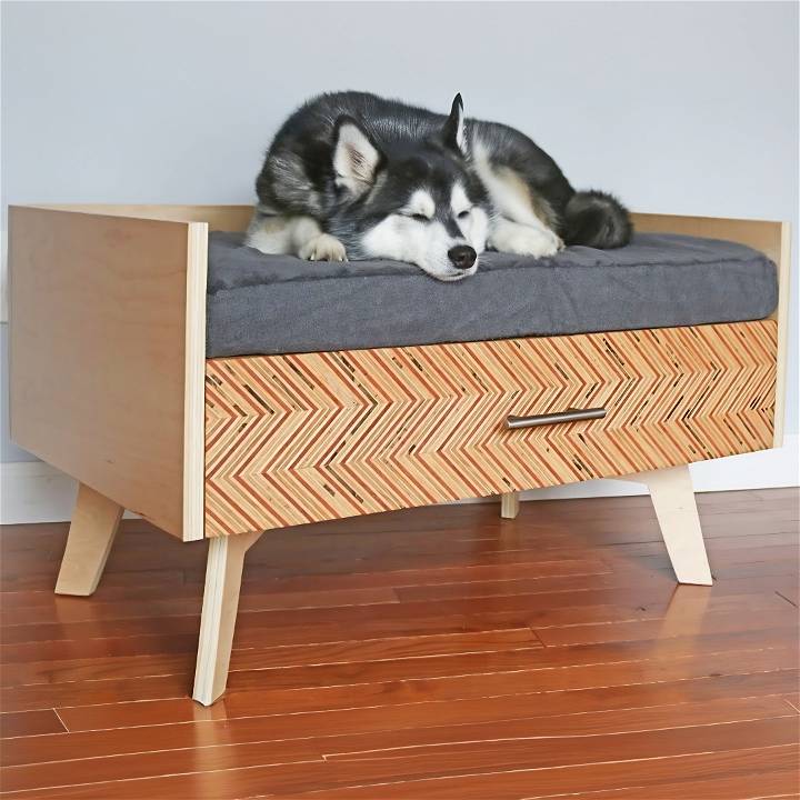 modern diy dog bed with storage